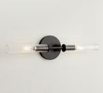 Cargar imagen en el visor de la Galería, Aplique de pared de tubo de vidrio Bravira - Iluminación clásica de tubo de latón acanalado
