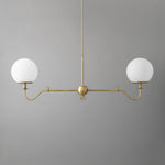 Load image into Gallery viewer, Glorica Glass Brass Chandelier Lighting - Contemporary Glass Multi-Light Hanging Fixture
