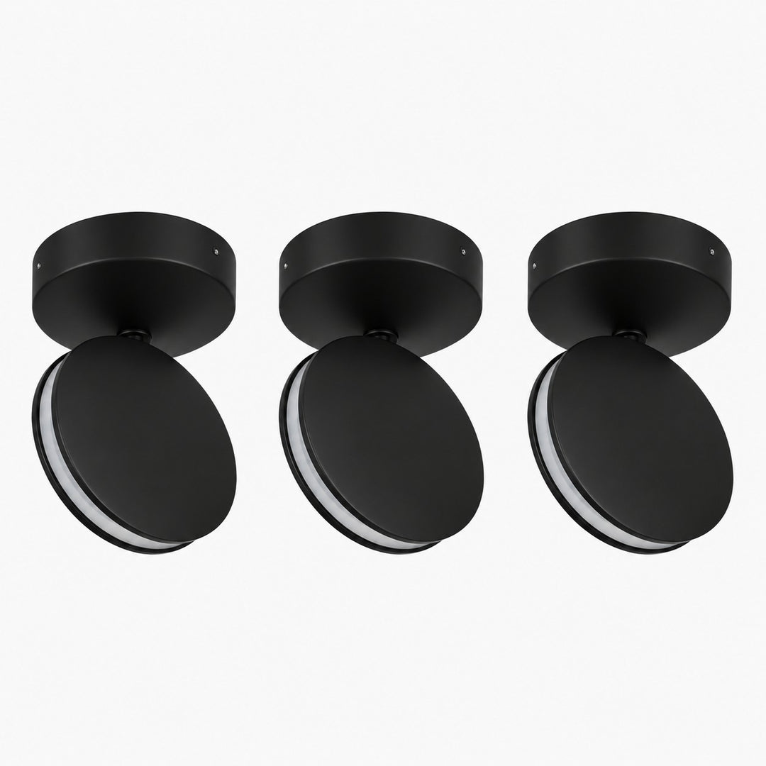 Black SPECTRA set of 3 LED ceiling and wall lights