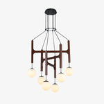 Charger l'image dans la visionneuse de galerie, Lustre en Bois Auralith à Bras Multiples - Éclairage Naturel Moderne pour Salon et Salle à Manger