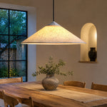 Load image into Gallery viewer, paper shade pendant light dining room scene