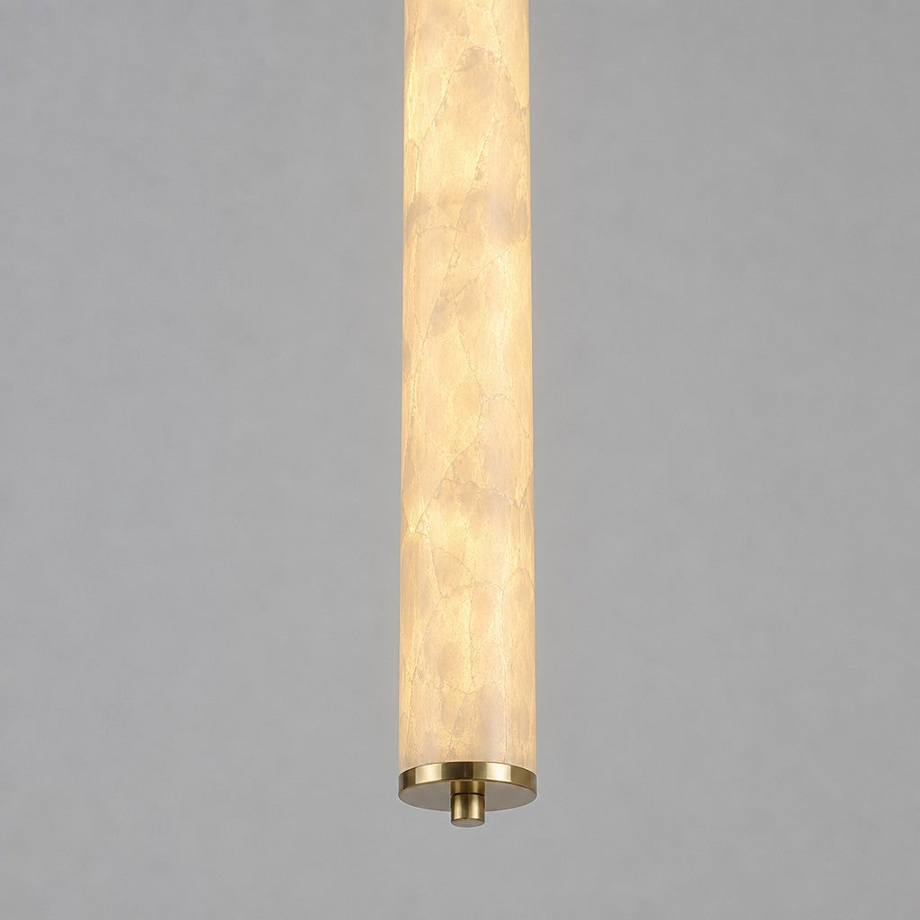 Nacrelith Capiz Shell Cylinder Brass Pendant Light - Nordic Bedroom Lighting
