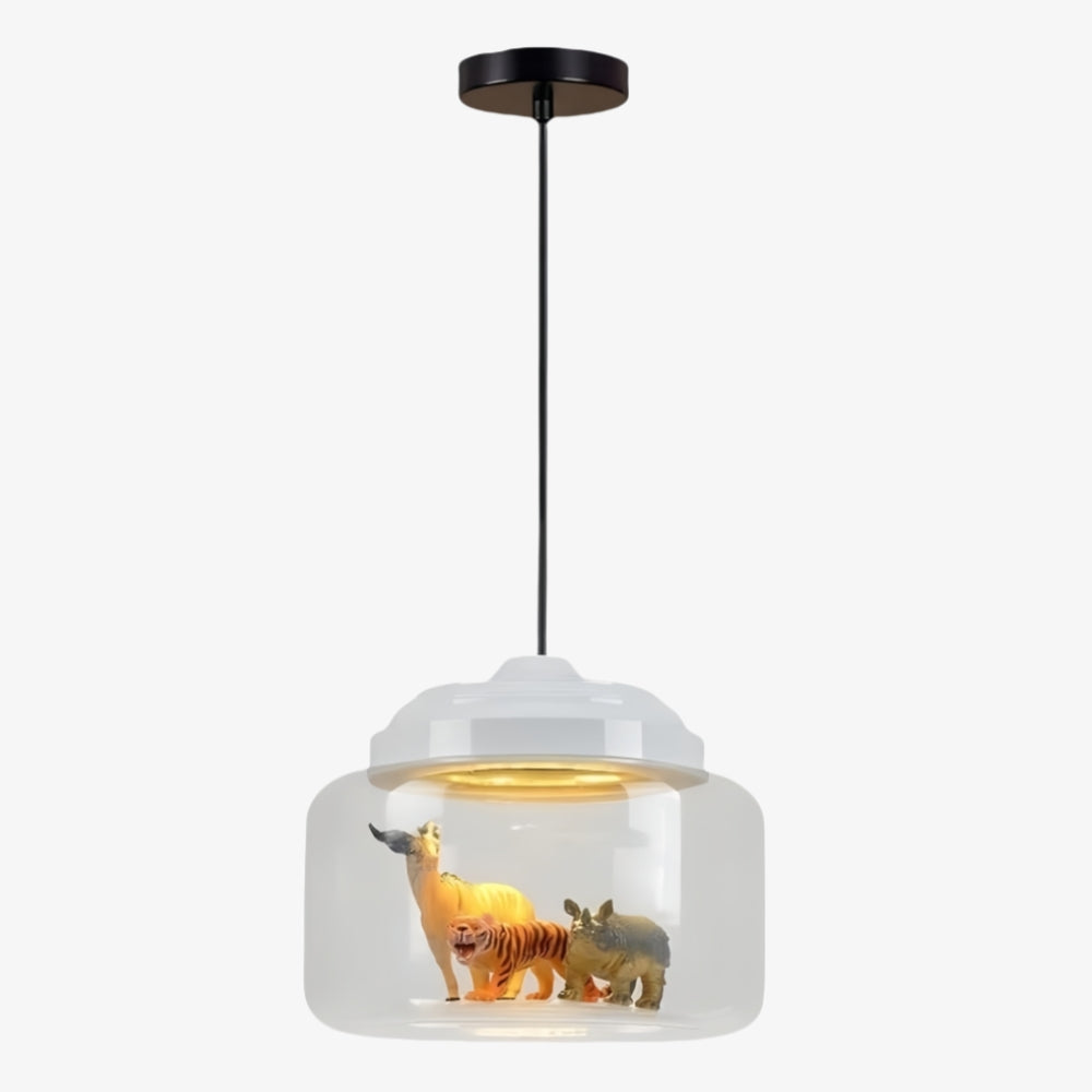 Lámpara colgante de vidrio con diseño de animal Beastlynn - Luz colgante creativa con diseño de zoológico para habitación infantil N23