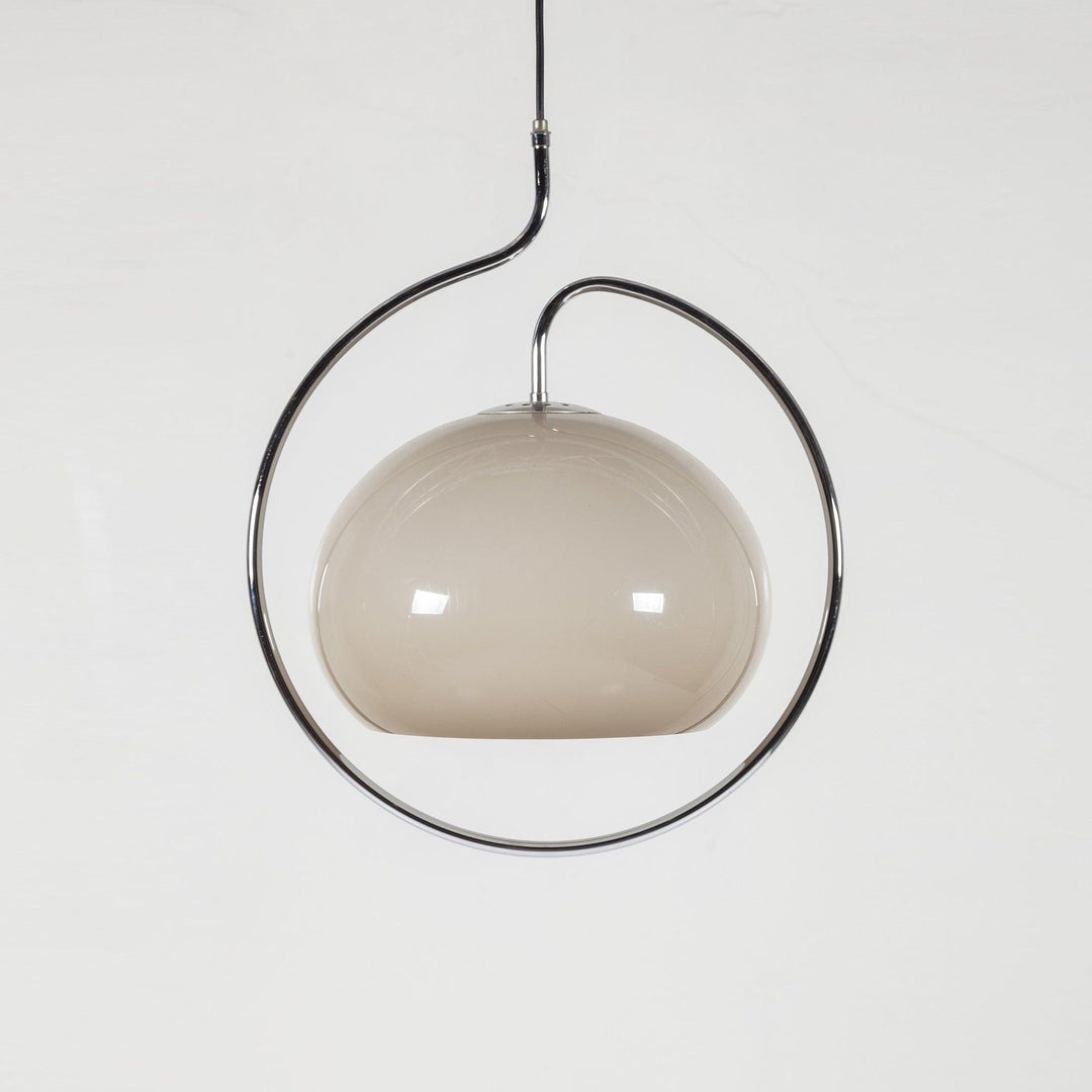 Rounded Glass Chrome Swag Pendant Light