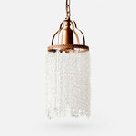 Cargar imagen en el visor de la Galería, Small vintage crystal fringe pendant chandelier on a white background