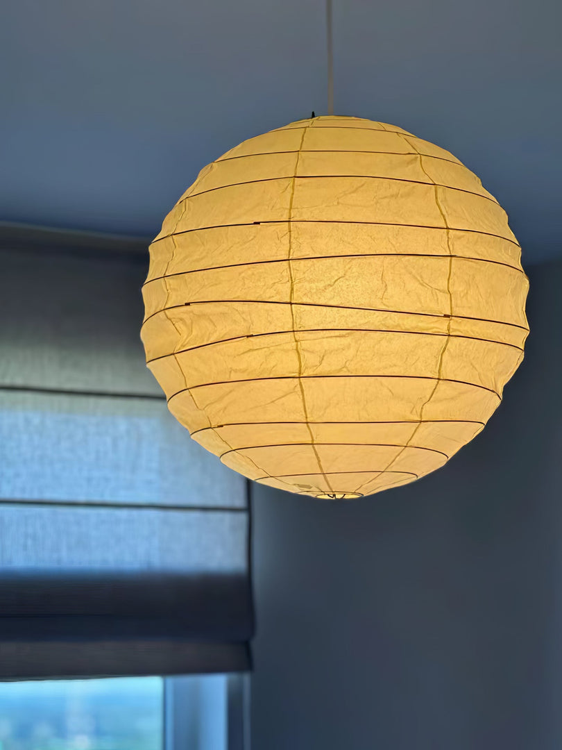 Bamboo Ribbed Mulberry Paper Swag Pendant