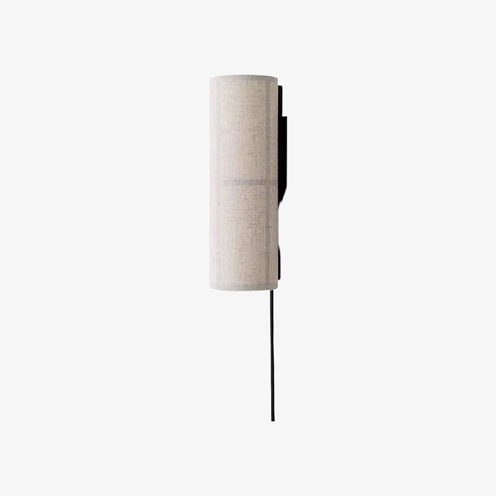 Lampe murale cylindrique Cylume à brancher - Tissu moderne et minimaliste pour chambres et salons