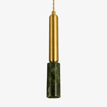 Cargar imagen en el visor de la Galería, Slim Brass and Green Jade Pendant Light