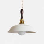 Bild in Gallery-Viewer laden, Brass walnut color pendant lamp with white shade