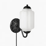 Cargar imagen en el visor de la Galería, Eloise fluted milk-glass plug-in wall sconce