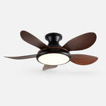 Load image into Gallery viewer, Vintage wood-grain five-blade flush mount ceiling fan