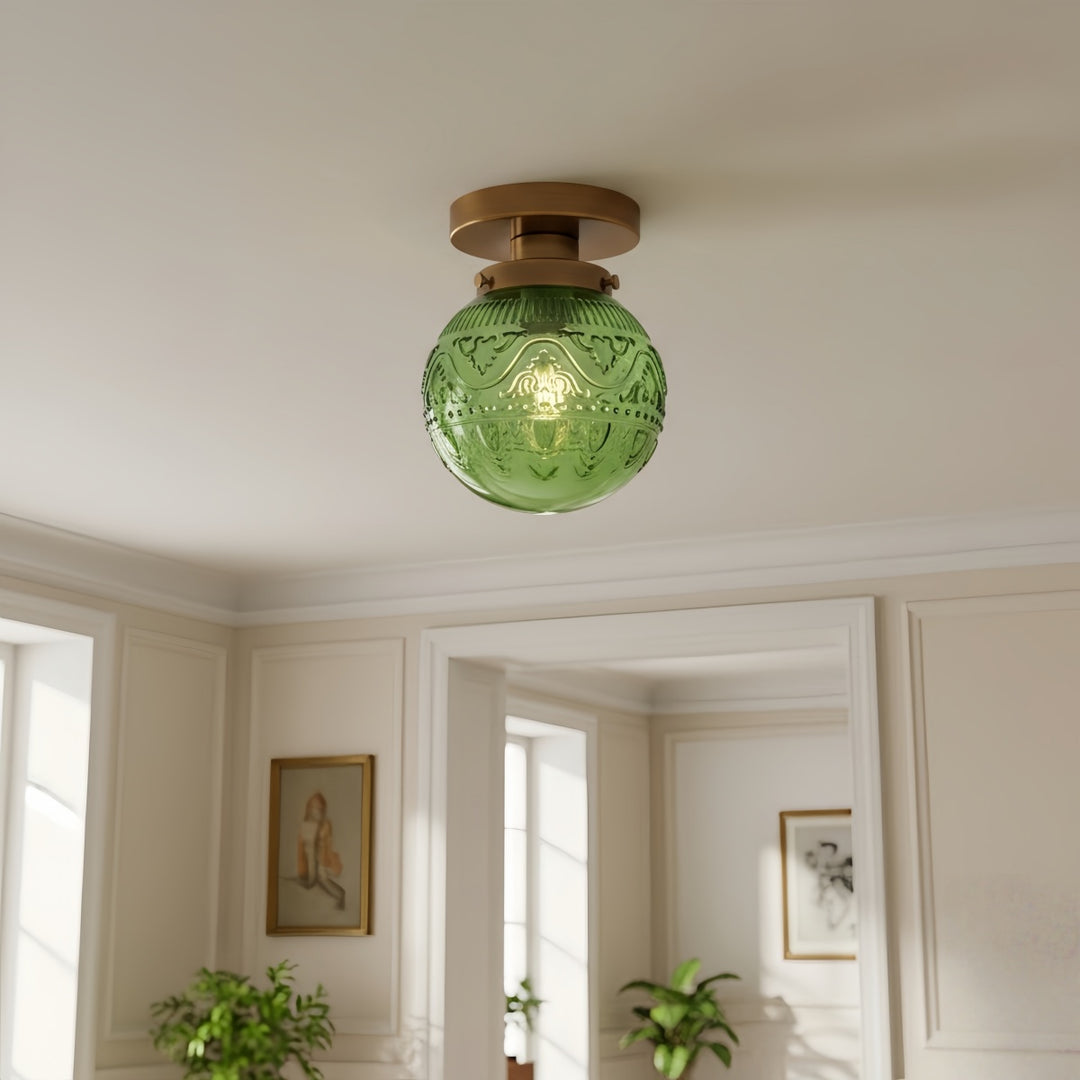 Lámpara de Techo Empotrada de Vidrio Esférico Naveliro - Diseño Atemporal para Salón y Cocina