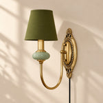Cargar imagen en el visor de la Galería, Rowanea Fabric Shade Ceramic Plug-In Wall Sconce