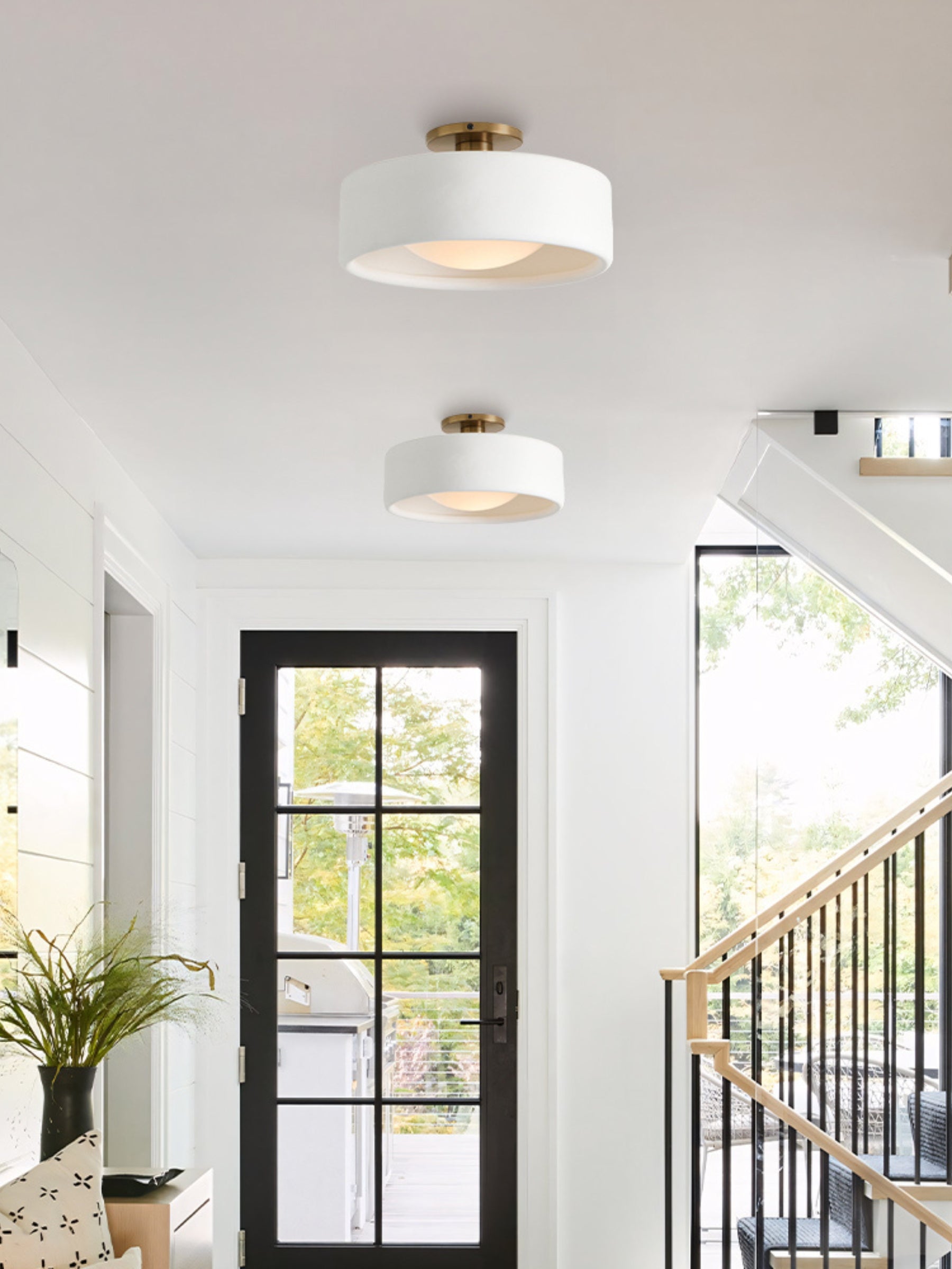 Cerova Porcelain Flush Mount Ceiling Light – Modern Low-Profile Fixture