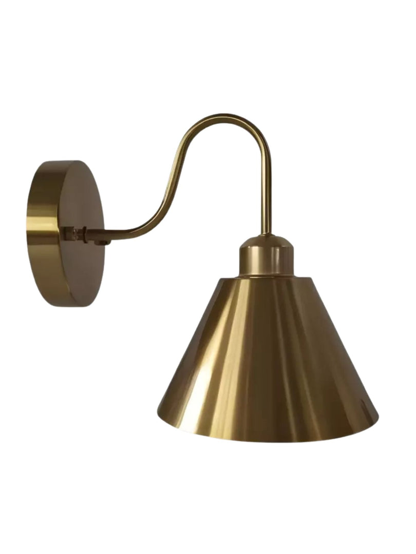 Aplique industrial moderno cónico con silueta de metal limpio