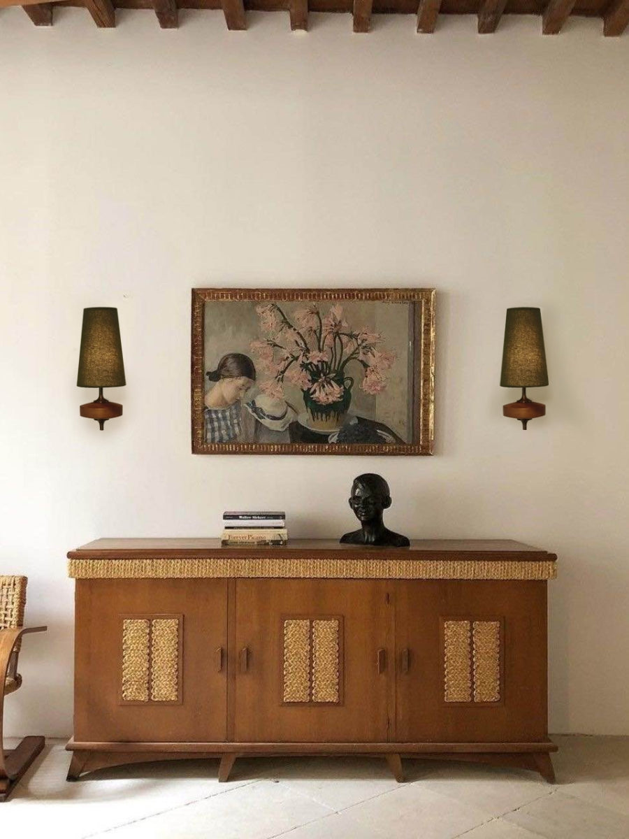 Rowan Retro Fabric Shade Wall Sconce – Classic Fabric Lighting For Bedroom