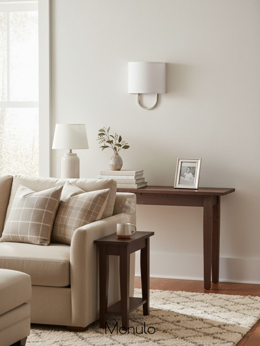 Nolvara Fabric Shade Wall Lamp - Modern Bedroom Wall Sconce for Cozy Lighting