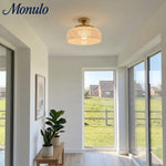 Cargar imagen en el visor de la Galería, Lámpara de techo Verdoma de vidrio ondulado y metal – Diseño minimalista para dormitorio y pasillo