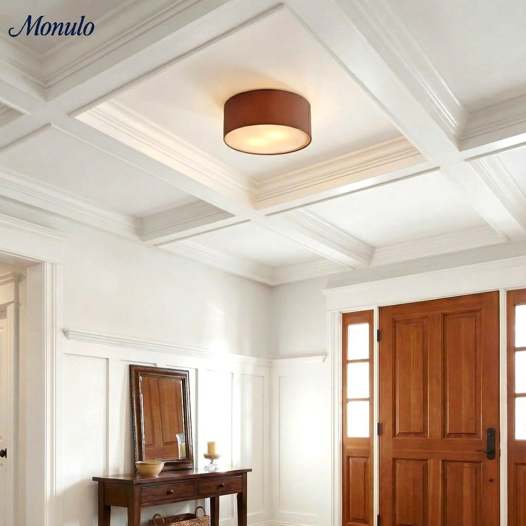 Dumora Drum Flush Mount Ceiling Light - Linen Shade Modern Elegance
