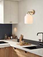Load image into Gallery viewer, Stairway Wall Sconce – Minimalist Wall Lamp In Vintage Gold And Black Metal
