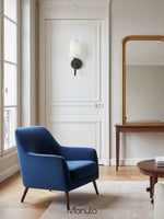 Load image into Gallery viewer, Rowan Fabric Shade Wall Sconce – Modern Industrial Light for Bedroom
