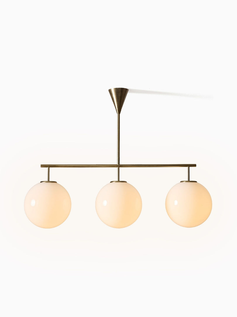 Lámpara de araña Ulvara con diseño lineal de globo de vidrio: elegancia contemporánea