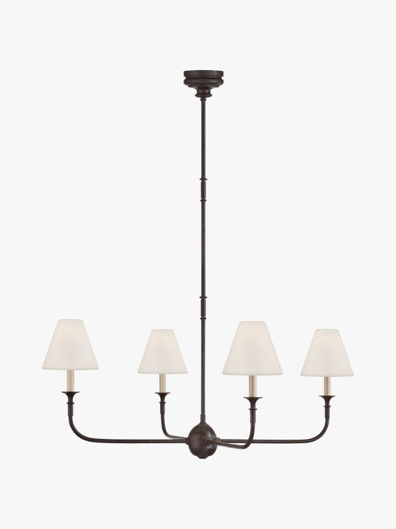 Sleek Chandelier Featuring Layered Linear Silhouette