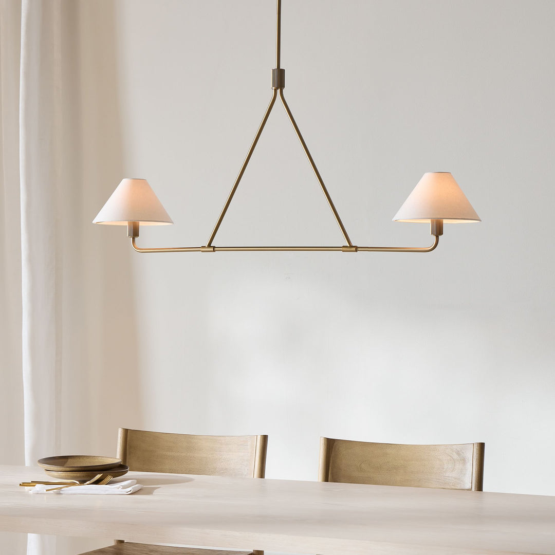 Diora Linen Shade Chandelier - 2 or 4 Light Dining and Island Light