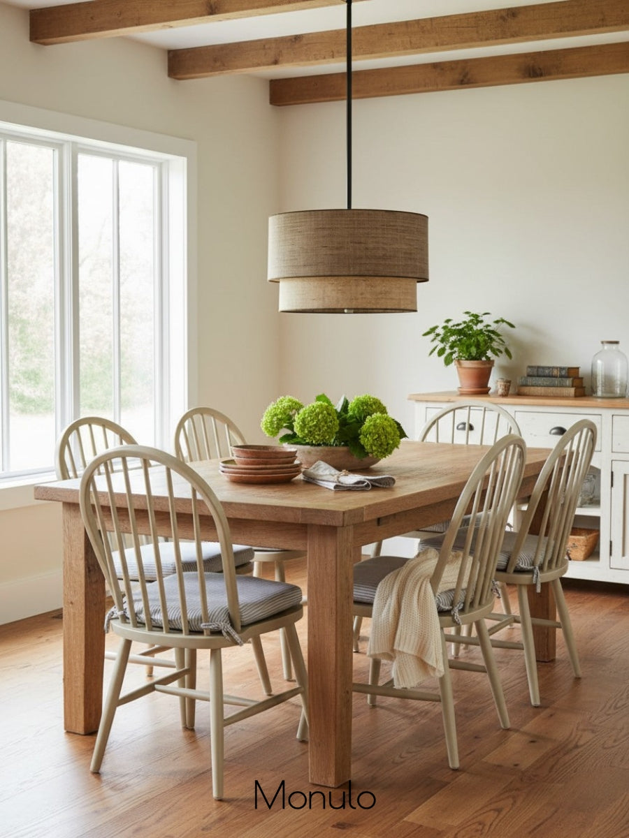 Double Fabric Drum Pendant Lamp