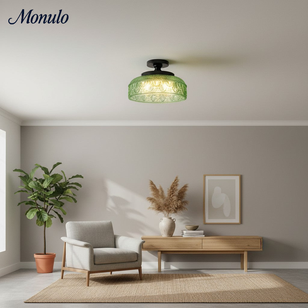 Verdoma Modern Glass Pendant - Minimalist Arc Pendant Light for Kitchen Islands and Dining Areas