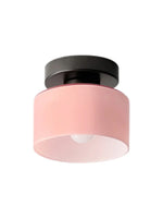 Load image into Gallery viewer, Nordic Morandi Cylinder Glass Ceiling Light – Colorful Fixture For Hallways
