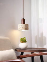 Travertine Japanese Wabi-sabi Style Bedside Pendant Lamp for Bedroom