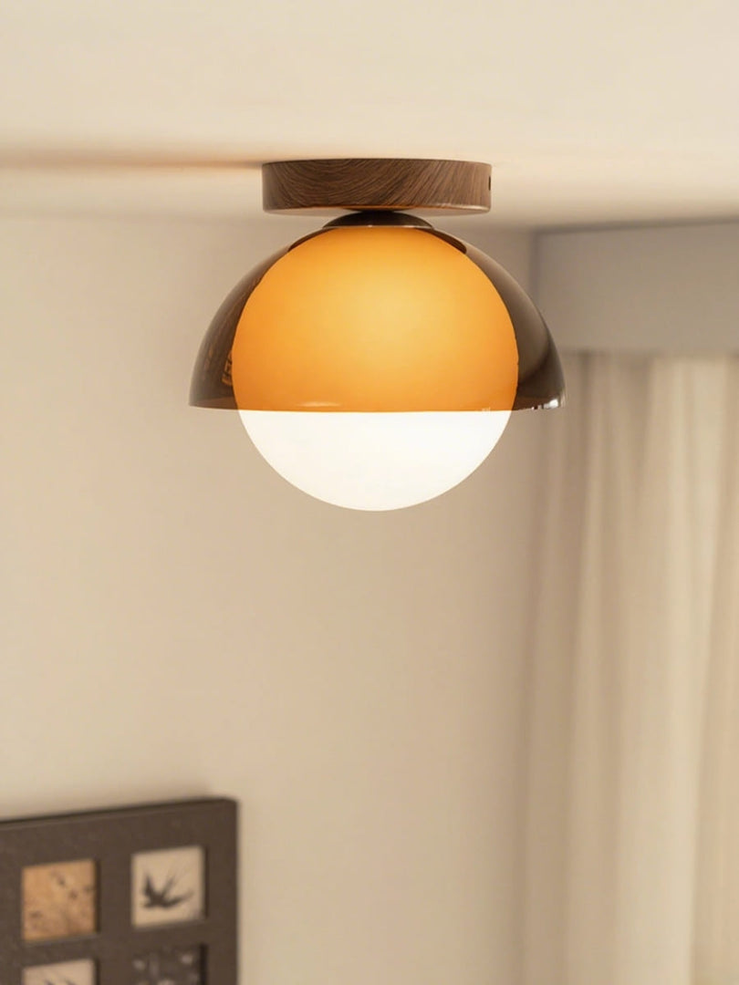 Sunset Ceiling Light – Vintage Walnut Design For Hallway or Entryway - AFTERGLOW A1