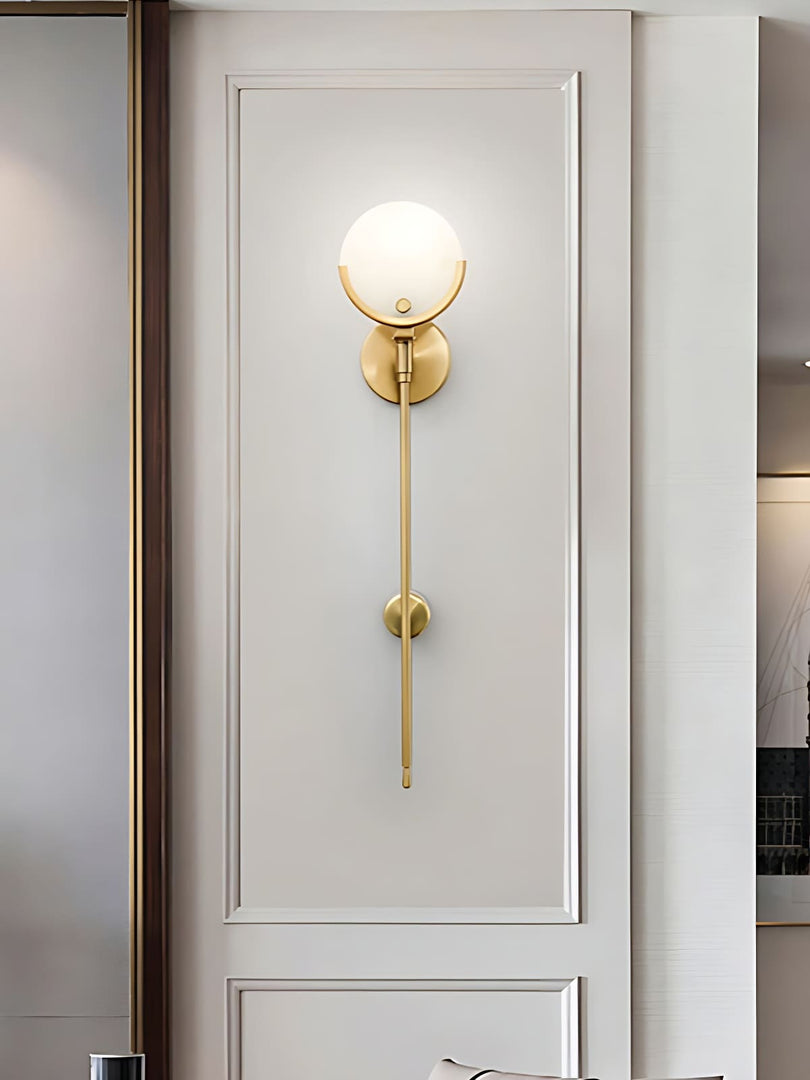 Aplique de pared de alabastro Antoinett redondo, de estilo largo y ligero, de lujo