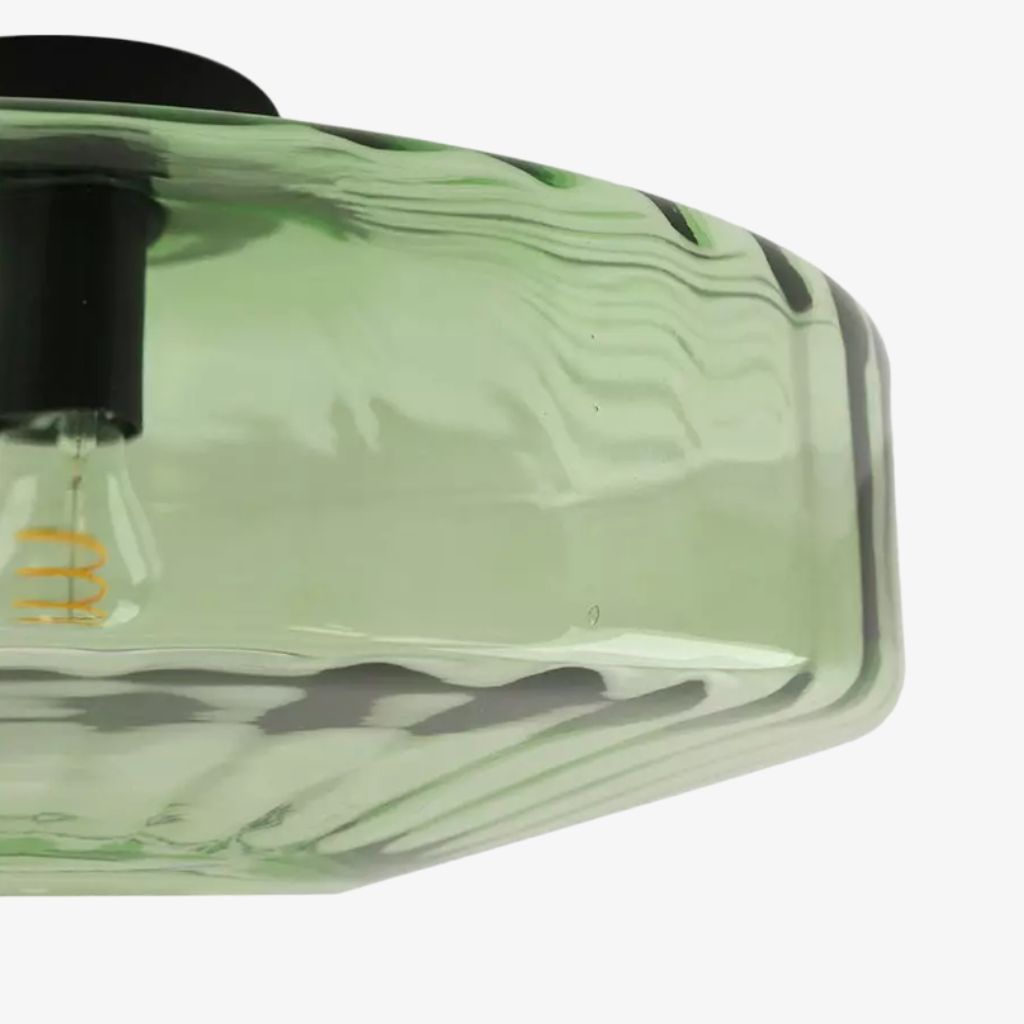 Lámpara de techo empotrada de vidrio ondulado multicolor vintage Verdoma - Lámpara de techo decorativa retro para cocina o pasillo