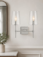 Load image into Gallery viewer, Derlina Clear Glass Sconce - Elegant Single To Triple Vanity Sconce