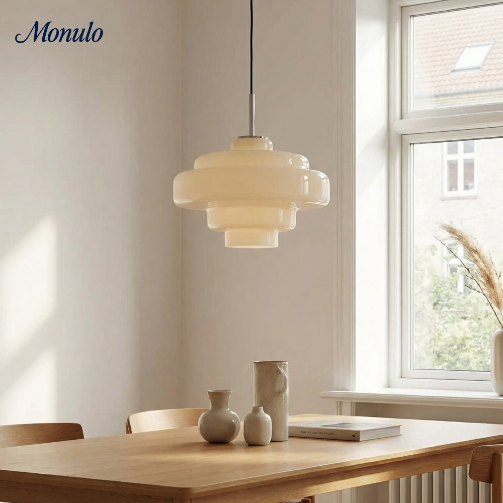 Lámpara colgante Koloro con pantalla de vidrio coloreado: moderna lámpara de suspensión ajustable para interiores.