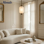 Load image into Gallery viewer, Eloise Vintage Inspired Scalloped Milk Glass Pendant - Modern Accent Light for Kitchen and Bedroom