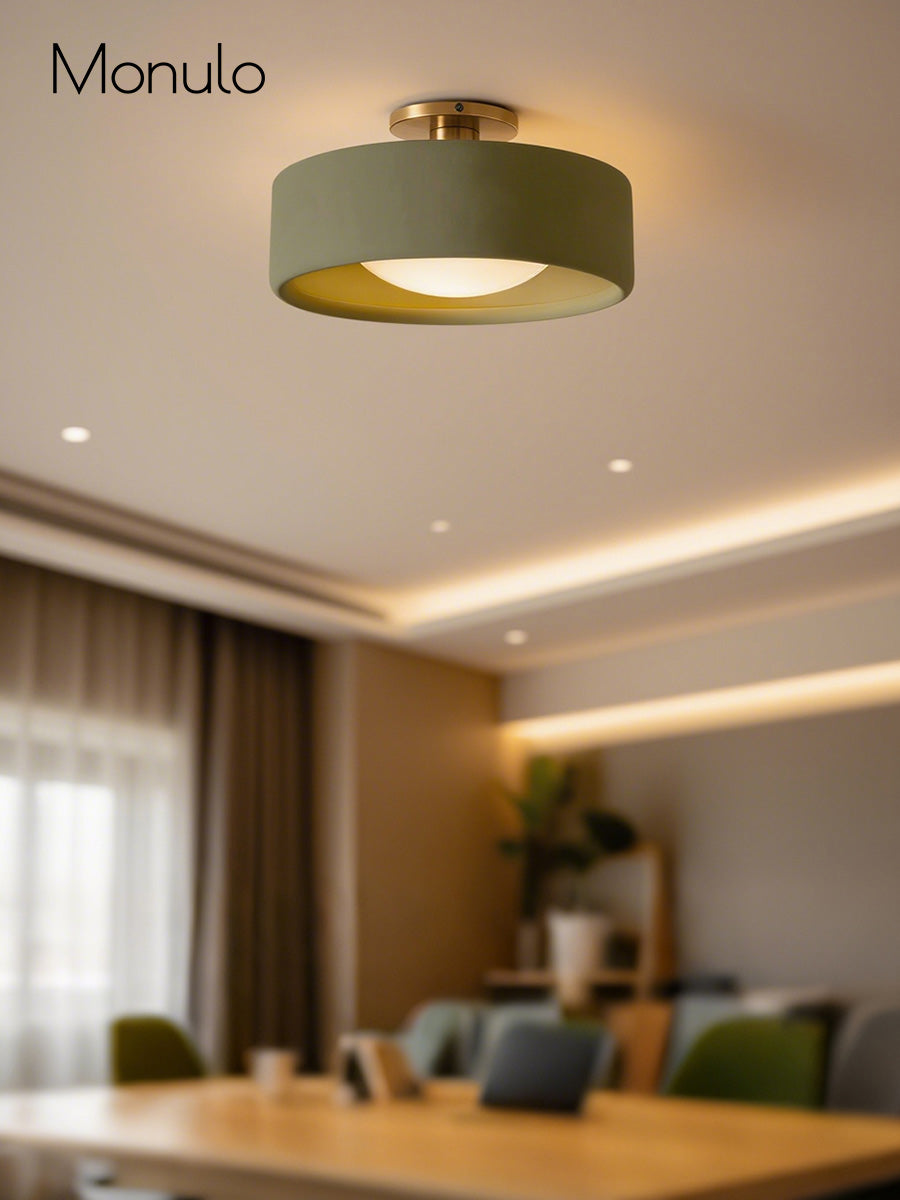 Cerova Porcelain Flush Mount Ceiling Light – Modern Low-Profile Fixture