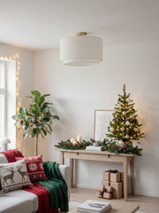 Dumora Doppel-Trommel-Deckenleuchte - Stoffschirm Aufputzleuchte Eleganz