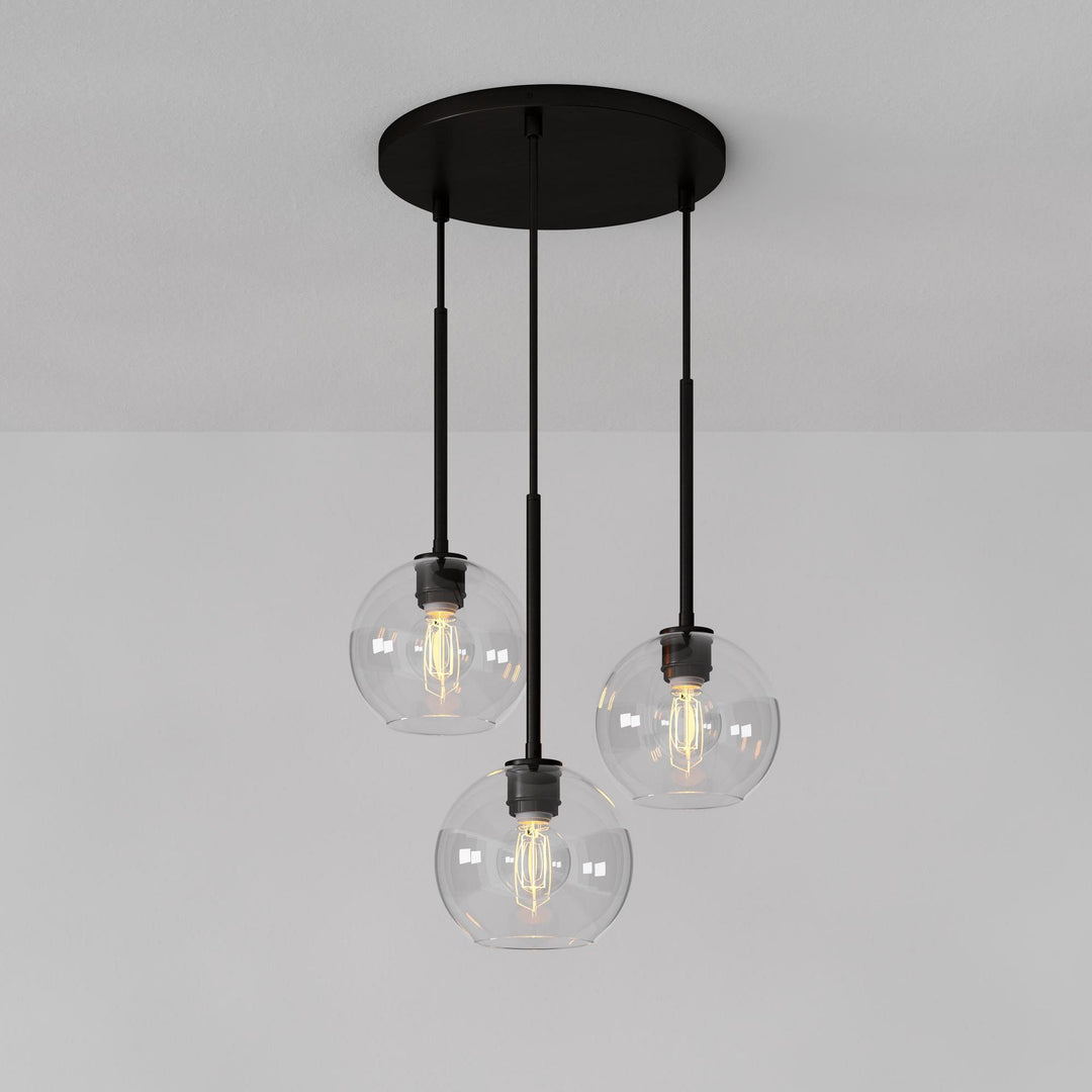 Lámpara de araña minimalista de cristal Selvion: luminaria escultural de vidrio artesanal