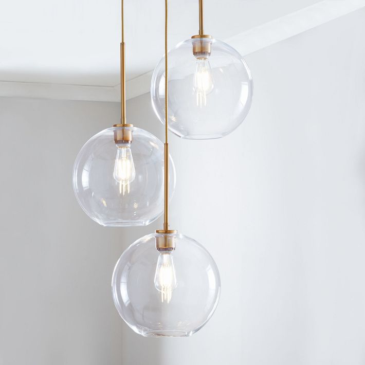 Lámpara de araña minimalista de cristal Selvion: luminaria escultural de vidrio artesanal