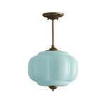 Cargar imagen en el visor de la Galería, Lámpara colgante Eloise de vidrio lechoso festoneado de inspiración vintage: lámpara de acento moderna para cocina y dormitorio.
