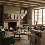 Load image into Gallery viewer, Tierlux Glass Textured Brass Chandelier – Timeless Lighting with Style
