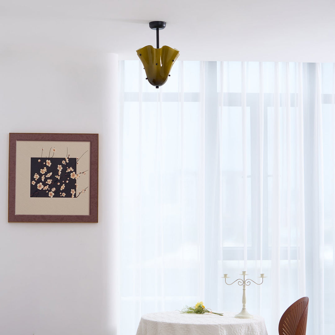 Bellina Modern Sleek Decorative Glass Shade Design Ceiling Light for Living Room, Bedroom and Dining Areas