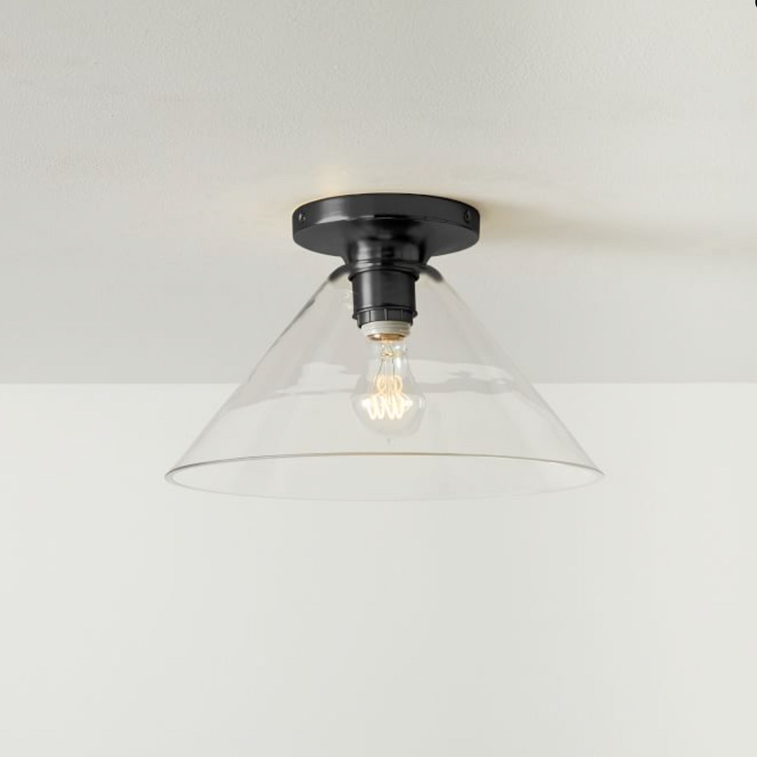 Lámpara de techo Conica Cone Flush Mount: lámpara de techo de cristal para espacios modernos