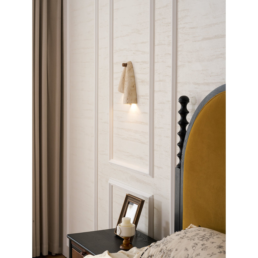Travertin-Wandlampe – Minimalistische Stein-Wandleuchte Dekorative Beleuchtung für Wohnzimmer