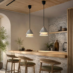Bild in Gallery-Viewer laden, Grey Stone Pendant Light with Paper Diffuser