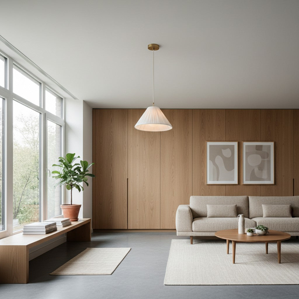 Blossine geschichtete Leinenpendelleuchte – Sanftes Umgebungslicht für Wohnzimmer und Eingänge