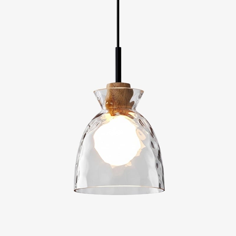 Lámpara Colgante Quenora Ripple – Pantalla de Vidrio Ondulado para Comedor o Cocina U23